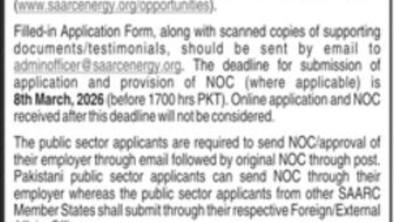 Latest SAARC Energy Center SEC Government Jobs in Islamabad 2026 – Apply Now