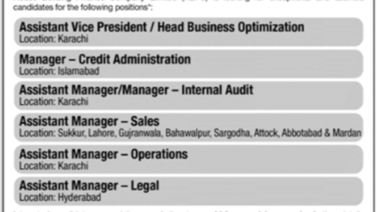 Latest HBFCL Government Job Openings 2026 – Multiple Management Positions in Karachi
