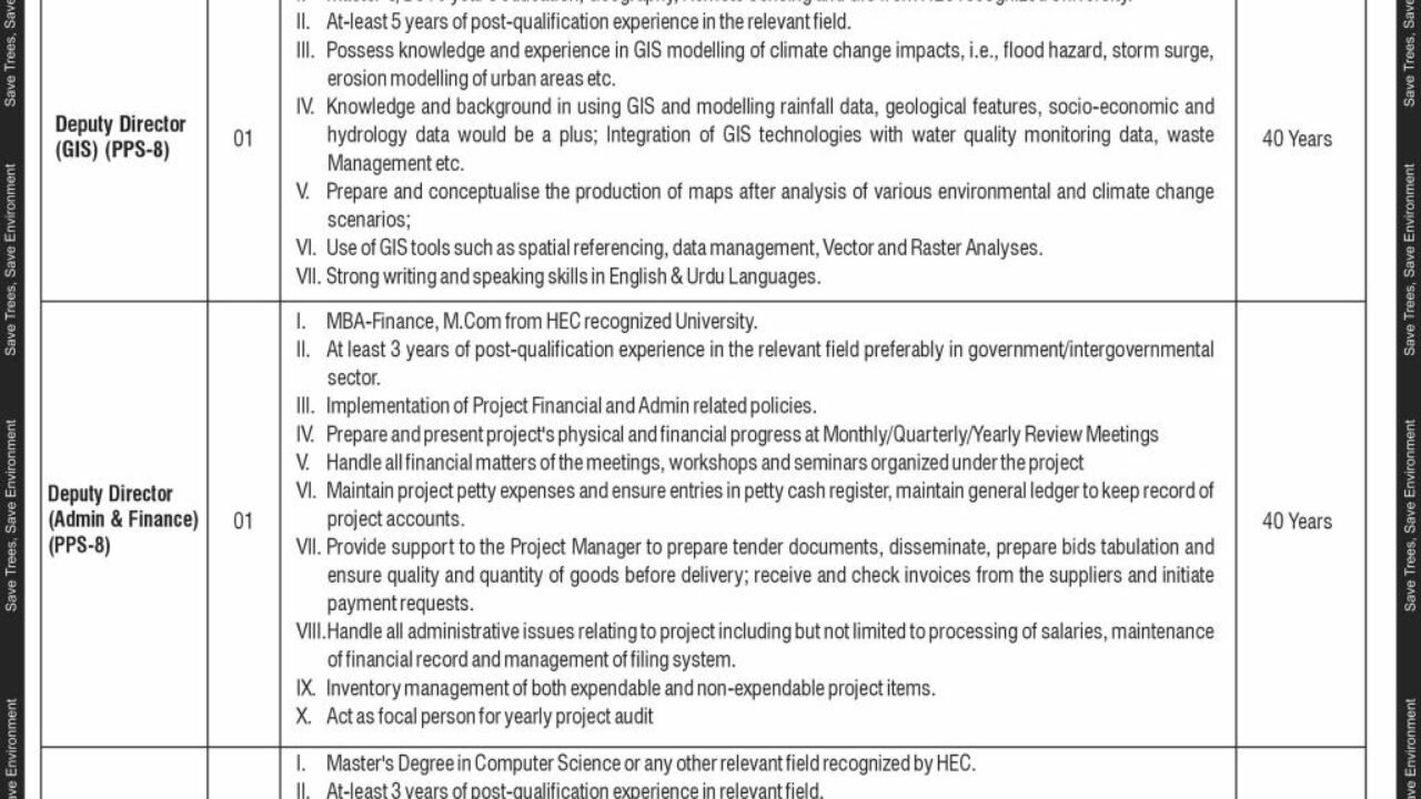 Latest Ministry of Climate Change Jobs in Islamabad 2026 – Apply for Government Management Positions