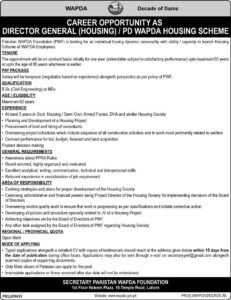 WAPDA Jobs in Lahore 2026 – Director General & Housing Director Posts | Apply Before 26 February