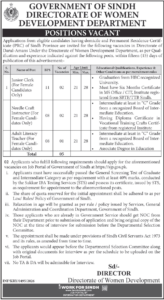 Latest Women Development Department Jobs in Karachi 2026 – Apply Before 26 February