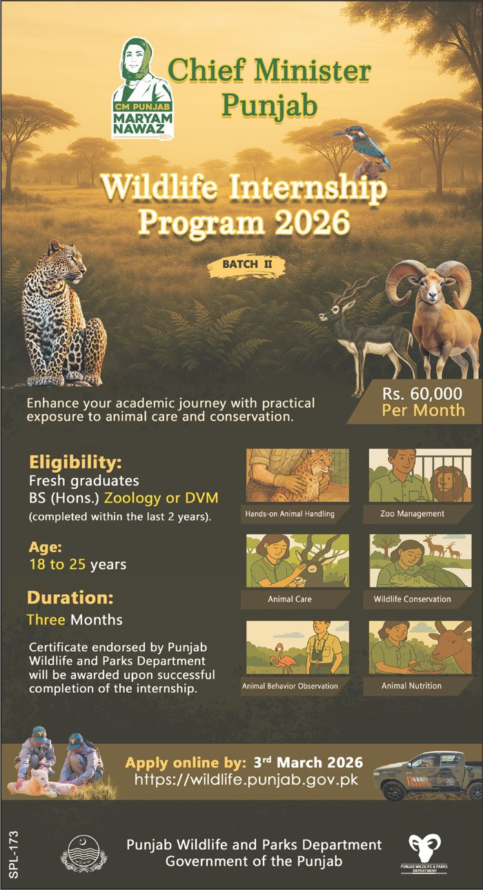 Punjab Wildlife & Parks Department Management Jobs 2026 in Lahore – Apply Now
