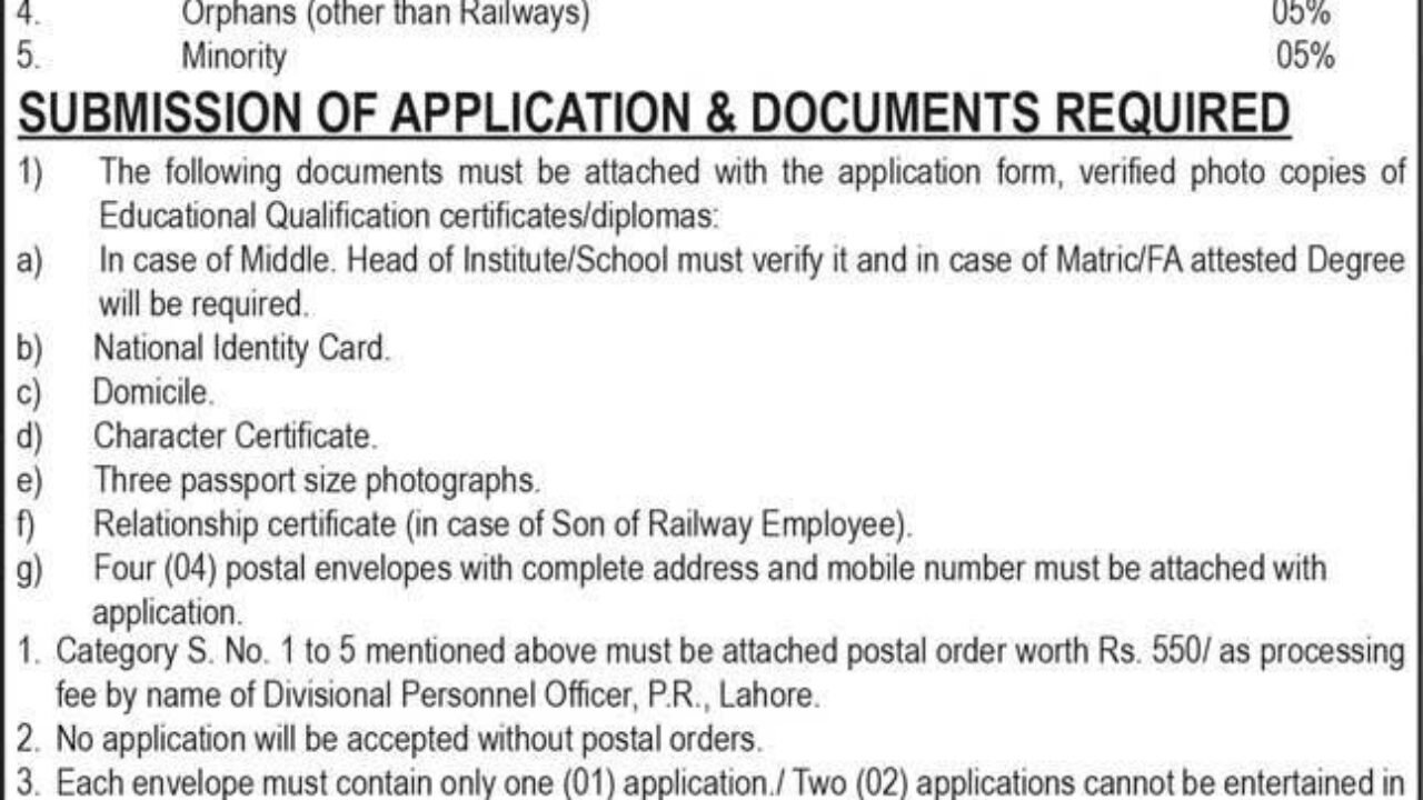 Pakistan Railways Jobs 2026 – Welder, Gateman, Pointsman, Fitter & Carpenter Vacancies in Lahore