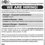 House Building Finance Company Limited (HBFCL) Jobs 2026 – Management & Corporate Positions in Karachi