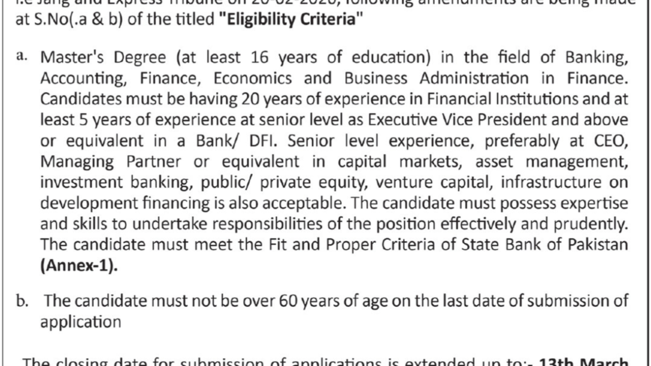 Finance Division Islamabad Jobs 2026 – Chief Executive Officer & Managing Director Vacancies