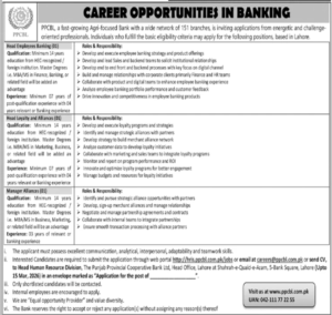 The Punjab Provincial Cooperative Bank Ltd PPCBL Jobs 2026 in Lahore – Career Opportunities in Banking