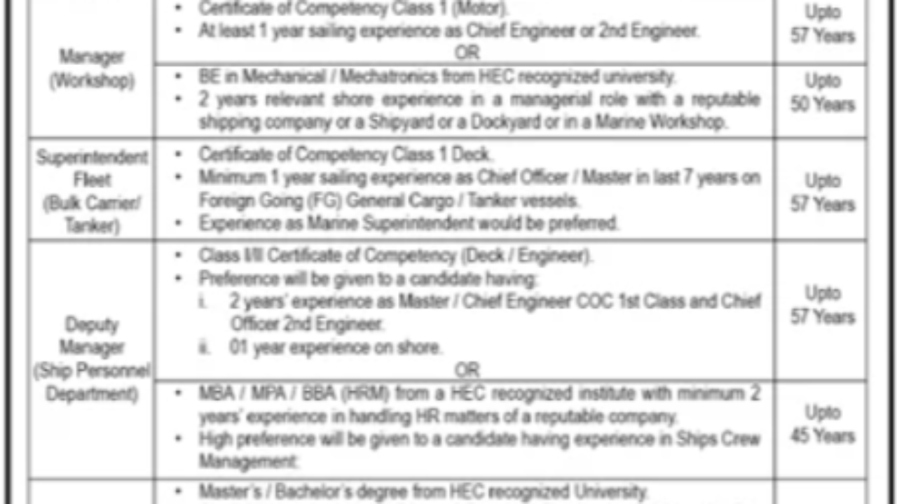 Pakistan National Shipping Corporation (PNSC) Jobs 2026 in Karachi – Career Opportunities in the Maritime Sector