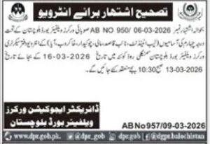 Workers Welfare Board Quetta Jobs 2026 – Apply for Multiple Government Vacancies