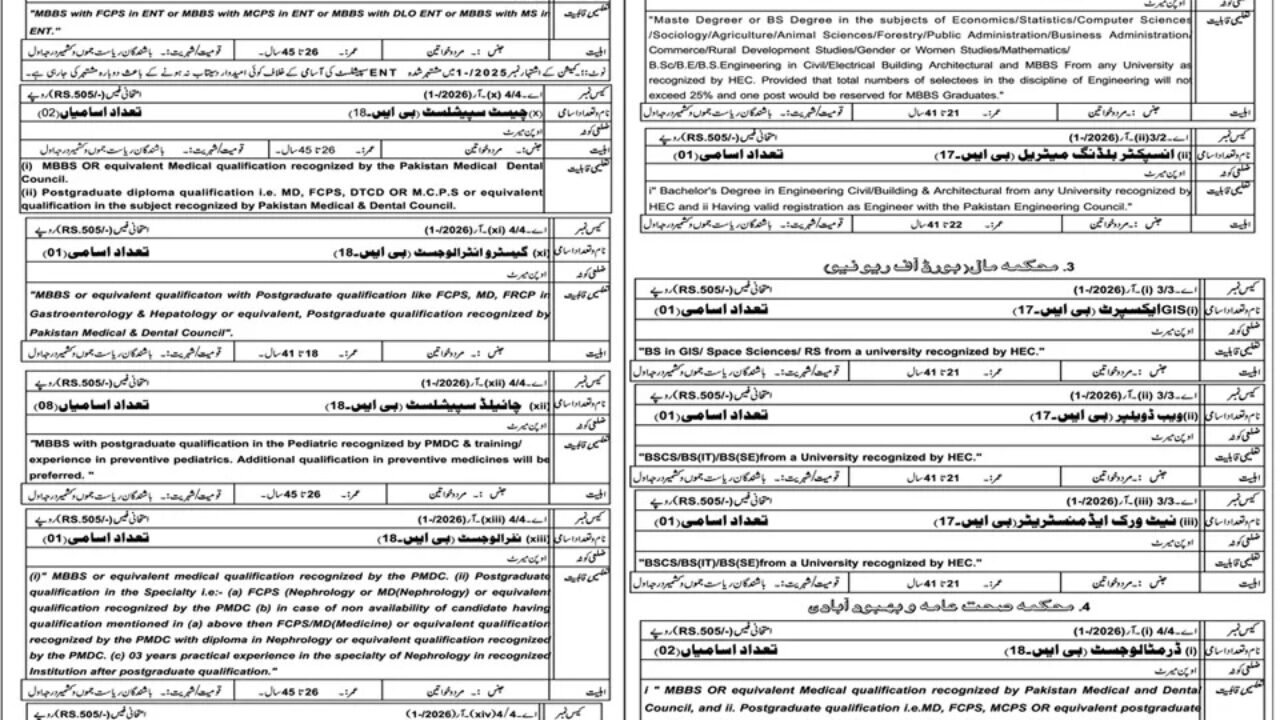 AJKPSC Jobs 2026 in Muzaffarabad – Medical, IT & Management Government Vacancies