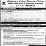 Government College University Lahore Jobs 2026 – Director General, Finance Officer & Computer Programmer Vacancies
