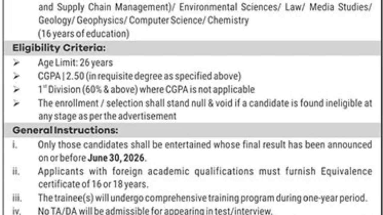 OGDCL Management Trainee Program 2026 – Graduate Career Opportunities in Islamabad