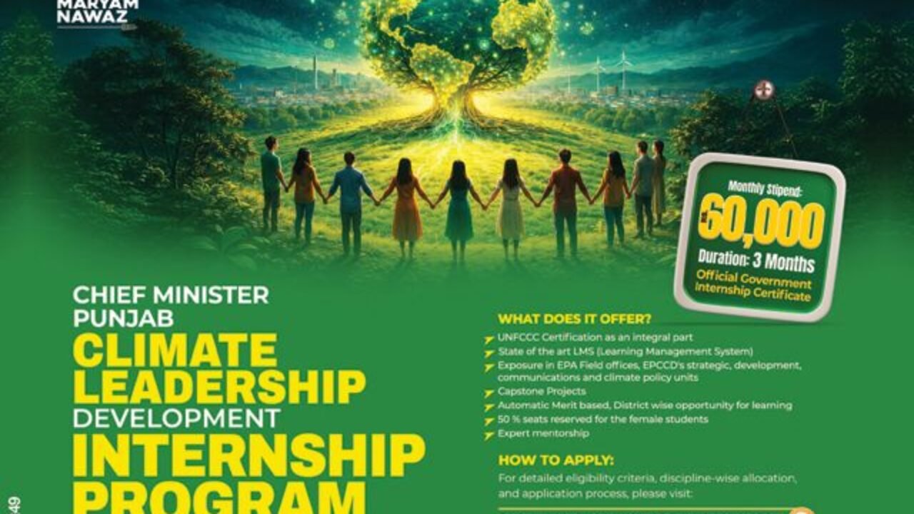 Climate Internship Opportunities in Lahore 2026 – Apply for Government Program