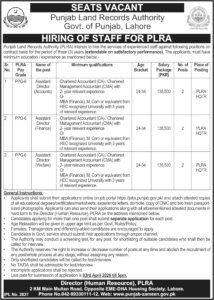 Latest Jobs in Punjab Land Records Authority Lahore 2026 – Assistant Director Vacancies