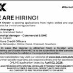 Bank of Khyber Jobs 2026 – Apply for Branch Managers, Relationship Managers & Credit Officers