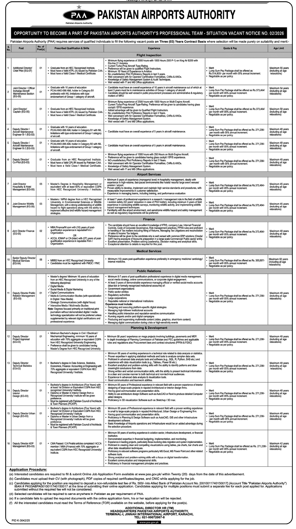 Pakistan Airports Authority Jobs 2026 – Latest PAA Karachi Career Opportunities