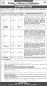 Ministry of Science and Technology (MOST) Islamabad Jobs 2026 – Complete Vacancy Details