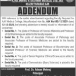 AJK Medical College Muzaffarabad Faculty Jobs 2026 – Professors, Associate Professors & Registrar Vacancies