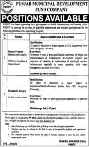 Punjab Municipal Development Fund Company (PMDFC) Jobs 2026 in Lahore – Apply Online for Management Positions