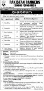 Pakistan Rangers Karachi Jobs 2026 – Latest Management Vacancies