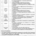 Cantonment Board Malir Jobs 2026 – MLC Club Malir Cantonment Karachi Career Opportunities
