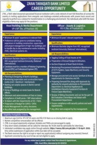 Zarai Taraqiati Bank Limited (ZTBL) Jobs 2026 – Career Opportunities in Islamabad