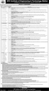 NFC Institute of Engineering & Technology Multan Jobs 2026 – Faculty Positions Announced
