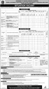Federal Government Educational Institutions (Cantonments & Garrisons) Directorate Jobs 2026 – Rawalpindi Cantt