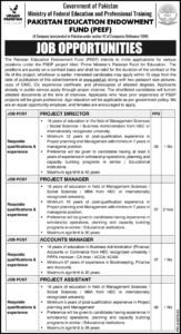 Pakistan Education Endowment Fund (PEEF) Jobs 2026 in Islamabad – Apply for Project-Based Government Positions