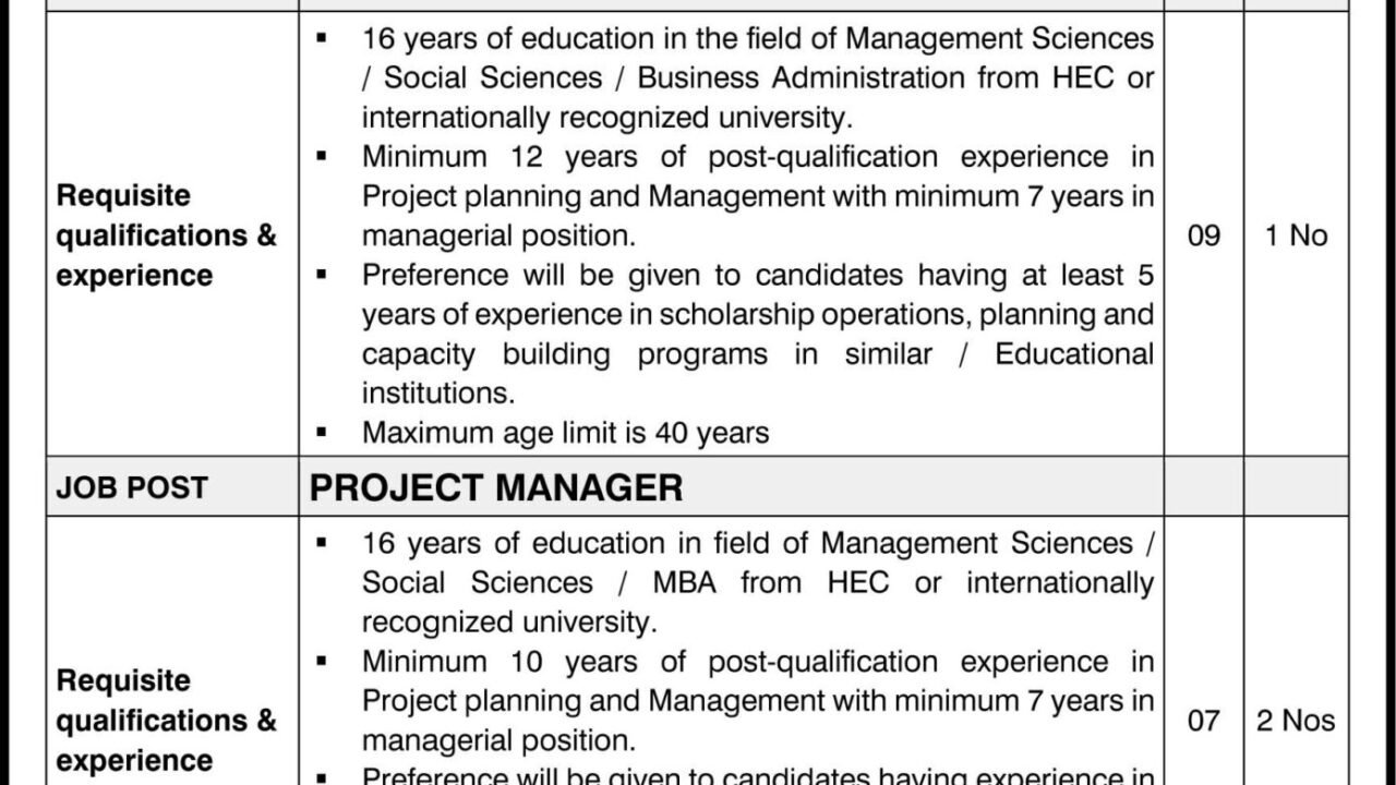 Pakistan Education Endowment Fund (PEEF) Jobs 2026 in Islamabad – Apply for Project-Based Government Positions
