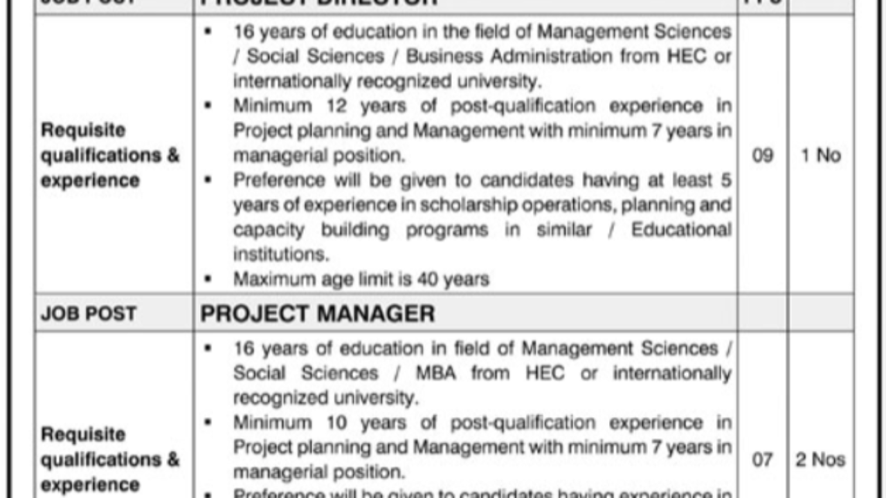 Pakistan Education Endowment Fund (PEEF) Jobs 2026 – Management Vacancies in Islamabad