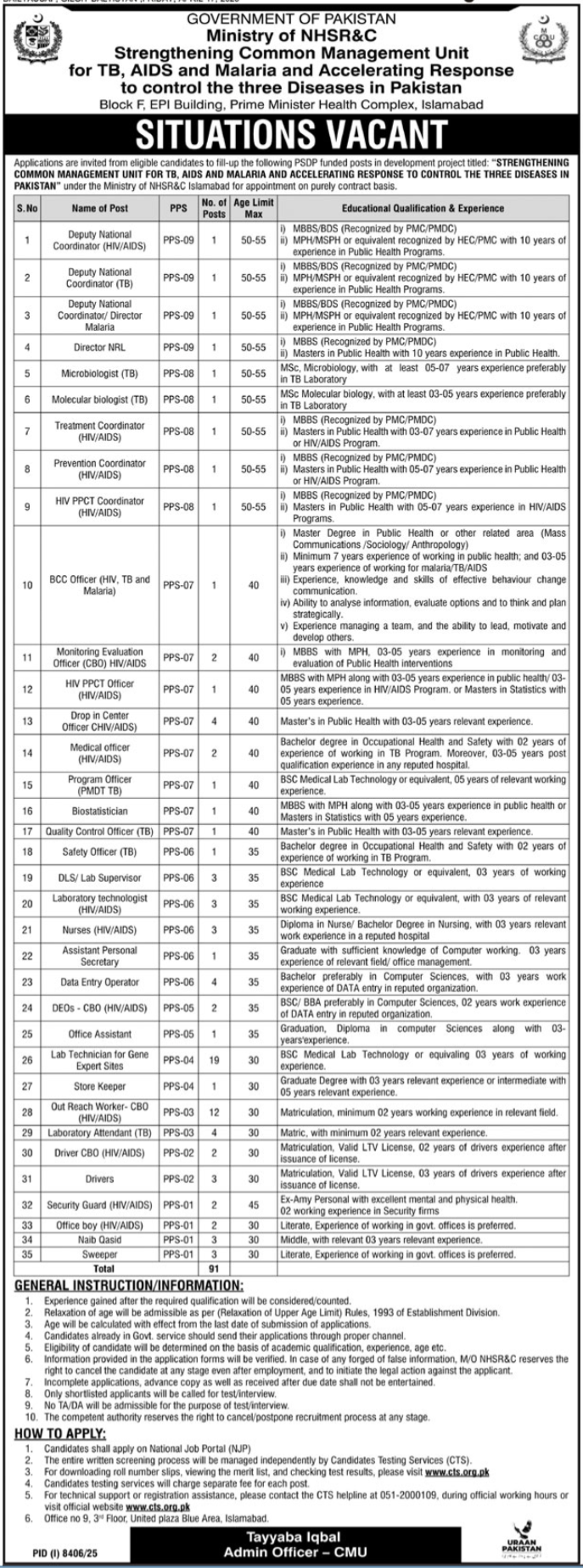 Ministry of NHSRC Jobs 2026 in Islamabad – 91+ Vacancies | Apply Online via NJP