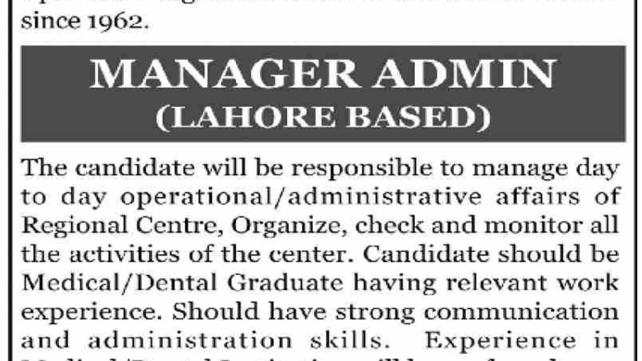 College of Physicians and Surgeons Pakistan (CPSP) Jobs 2026 – Manager Admin (Lahore Based)