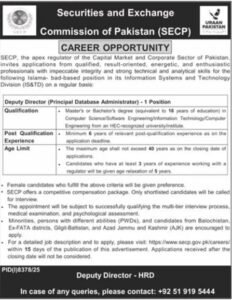 Securities & Exchange Commission of Pakistan (SECP) Jobs 2026 in Islamabad – Apply Before 04 May 2026
