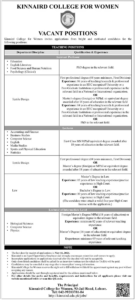 Kinnaird College for Women (KCW) Jobs 2026