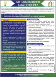 Zarai Taraqiati Bank Limited (ZTBL) Jobs 2026 – Islamabad
