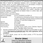 Federal Tax Ombudsman Secretariat Jobs 2026 – Assistant Advisor (Multiple Cities, Pakistan)
