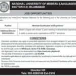National University of Modern Languages (NUML) – Management Jobs 2026