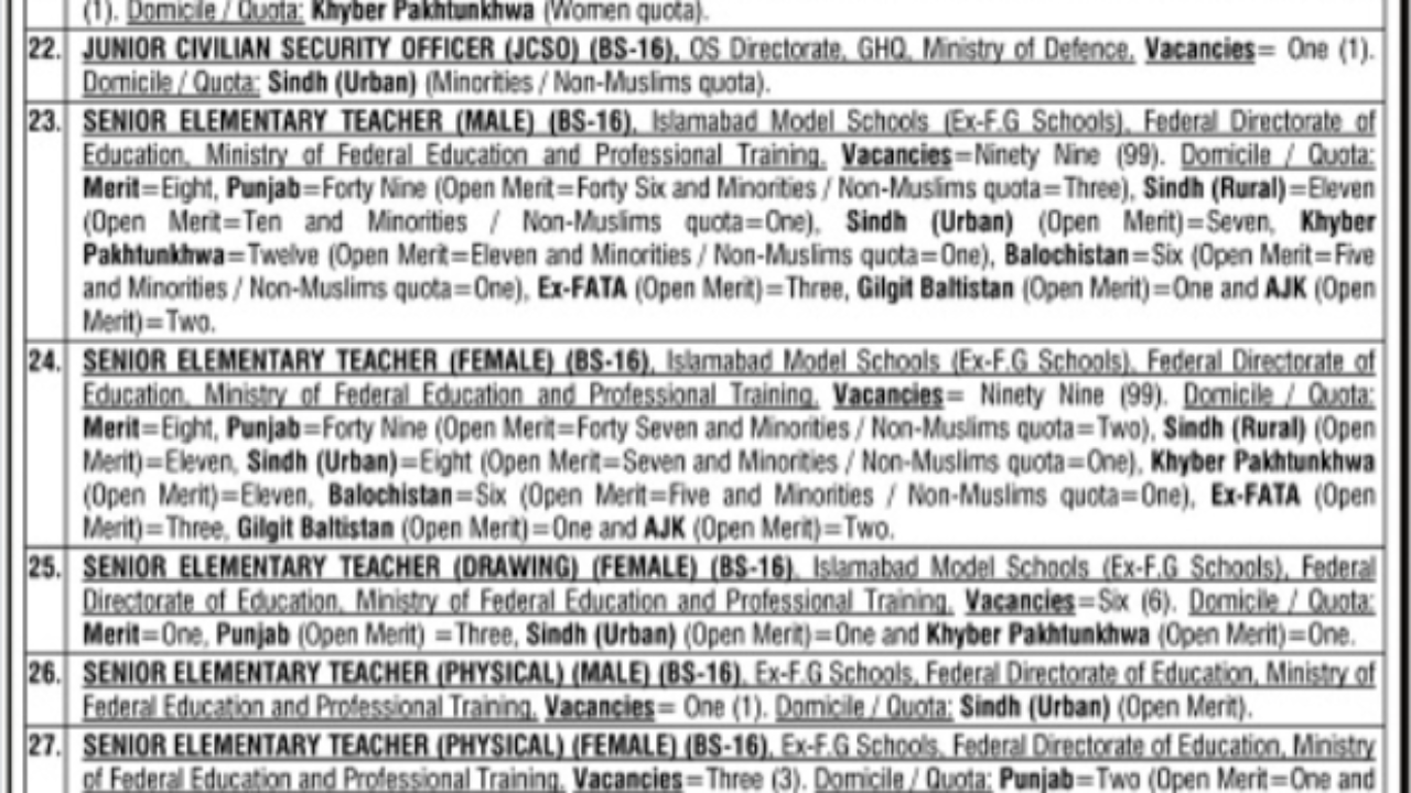 Federal Public Service Commission (FPSC) Jobs 2026 – Multiple Government Vacancies in Islamabad