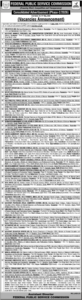 Federal Public Service Commission (FPSC) Jobs 2026 – Multiple Government Vacancies in Islamabad