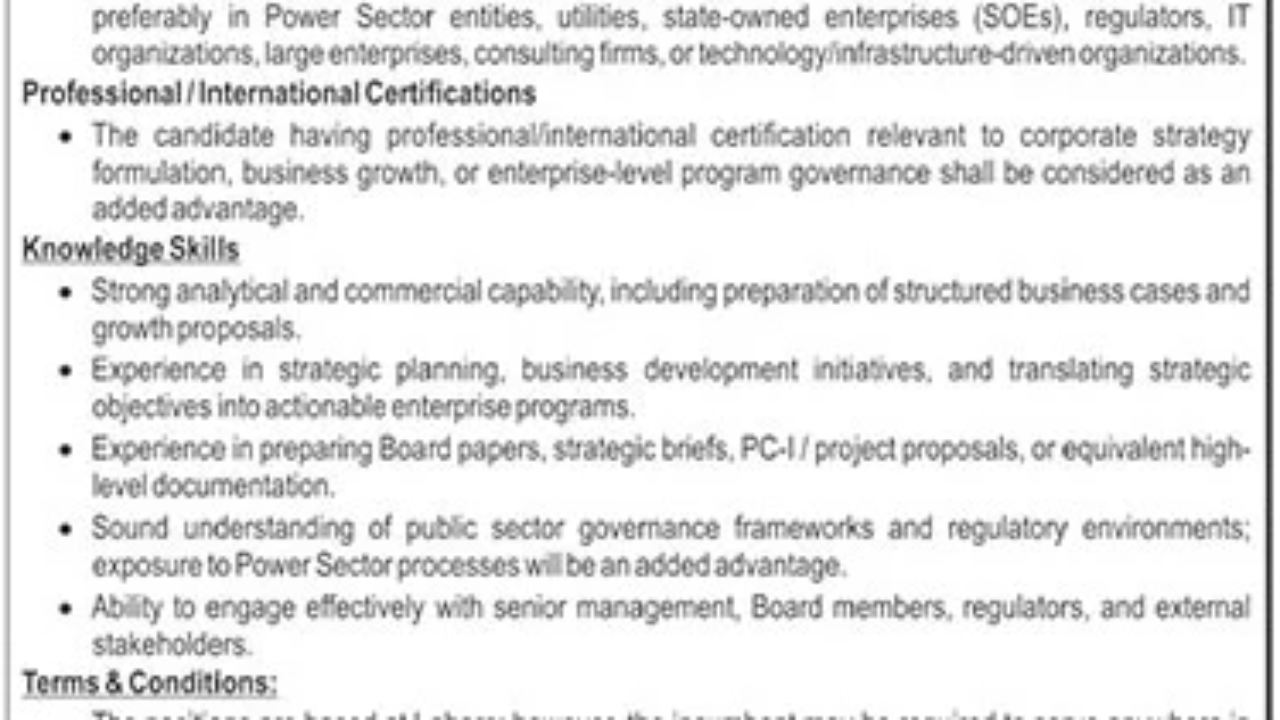 Power Information Technology Company (PITC) Jobs 2026 in Lahore