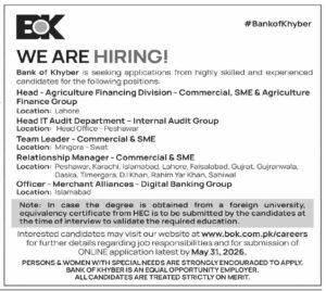 Bank of Khyber Jobs 2026 in Karachi – Apply Online for Latest BOK Career Opportunities