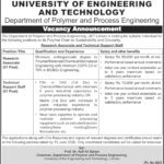 University of Engineering and Technology Lahore Jobs 2026 – Technical Support Staff & Research Associate