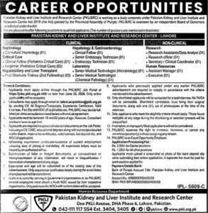 PKLI Jobs 2026 in Lahore – Multiple Management & Medical Vacancies at Pakistan Kidney and Liver Institute